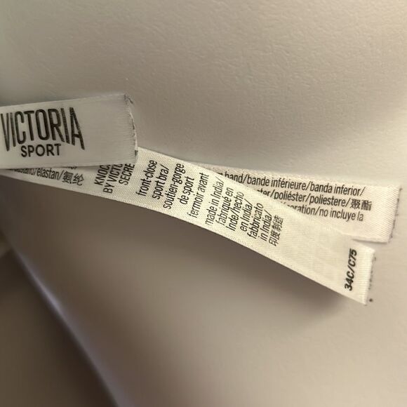 Knockout by Victoria Sport Pale Green/Gray Double Closure Razorback Bra-34C - Picture 16 of 16